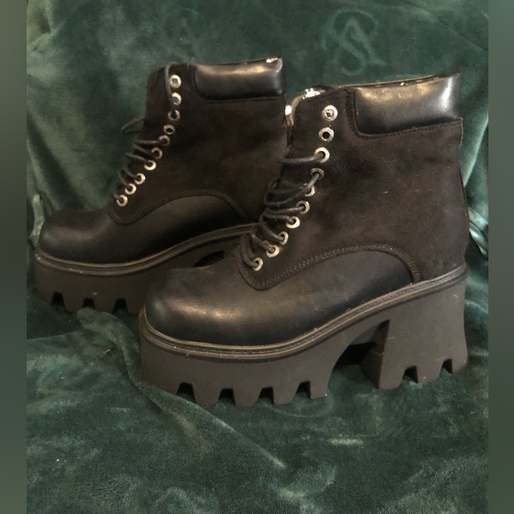 Black platform boots